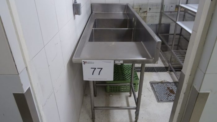 Lote 077 - Mueble para lavado con 2 tinas en acero inoxidable - Imagen 2