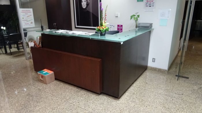 Lote 001 - Recepción de madera con cubierta de vidrio