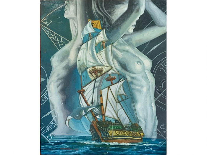 Lote 023 - Enrique Monraz - Sirenas - Óleo Sobre Tela - Imagen 2