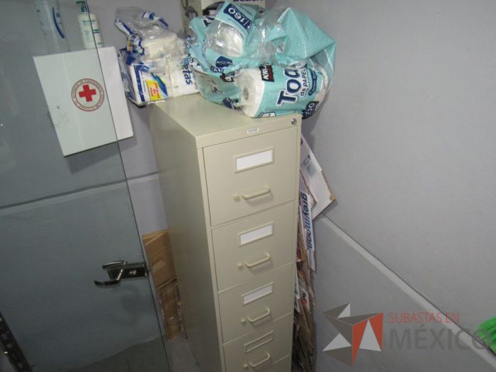 Lote 023 - Archivero metálico vertical con 4 cajones color beige. - Imagen 5