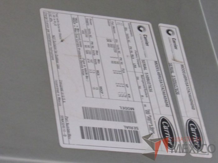 Lote 064 - Inyector de aire, Marca: CARRIER , Modelo: 40RUSA12A2A6A0A0A0 - Imagen 8