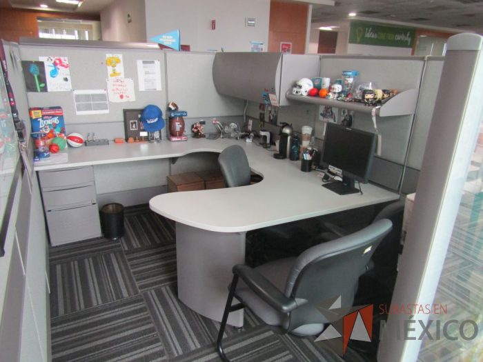 Lote 029 - Estación de trabajo para 12 personas con mampara alta con 12 gavetas - Imagen 16