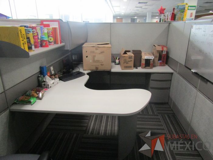Lote 029 - Estación de trabajo para 12 personas con mampara alta con 12 gavetas - Imagen 23