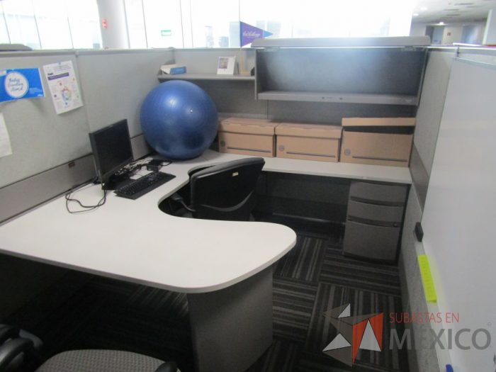 Lote 029 - Estación de trabajo para 12 personas con mampara alta con 12 gavetas - Imagen 24