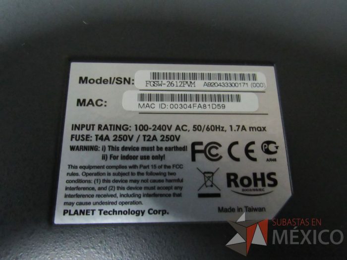Lote 042 - Switch Planet PoE administrable L2 de 24 puertos 10/100 Mbps con 12 puertos PoE 802.3af + 2 puertos Gigabit/SFP - Imagen 25