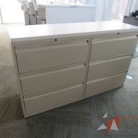 Lote 0021 - Gabinete metálico de 6 cajones color beige