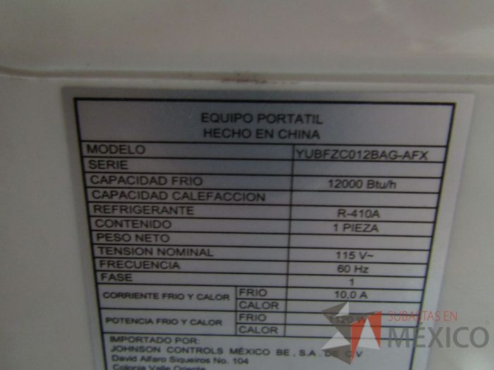 Lote 091 - Aire acondicionado, YORK, Modelo: YUBFZC012BAG-AFX - Imagen 8