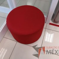 Lote 002 - Taburete circular en tela color rojo - Imagen 2