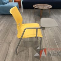 Lote 024 - Silla fija color amarillo con paleta - Imagen 4