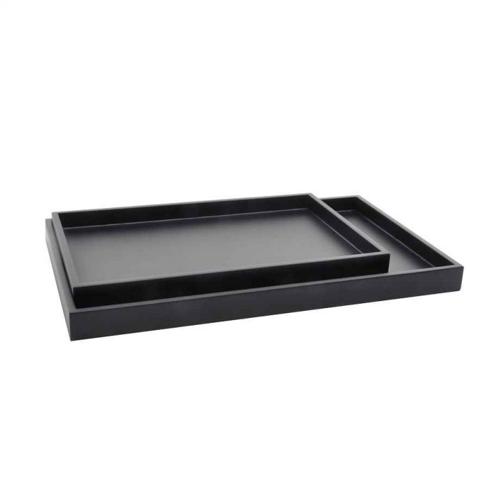 Lote 035 - Set de 2 Bandejas Low Tray Rectangulares Negro