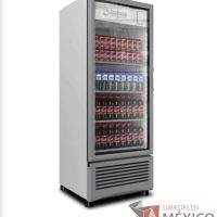 Lote 001 - Refrigerador con puerta de cristal y luz led, marca Imbera