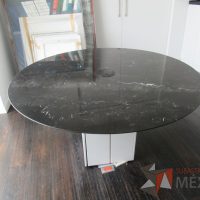Lote 001 - Mesa de trabajo circular con cubierta tipo mármol - Imagen 7