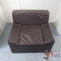 Lote 003 - Sillón de 1 plaza tipo piel color café - Imagen 8