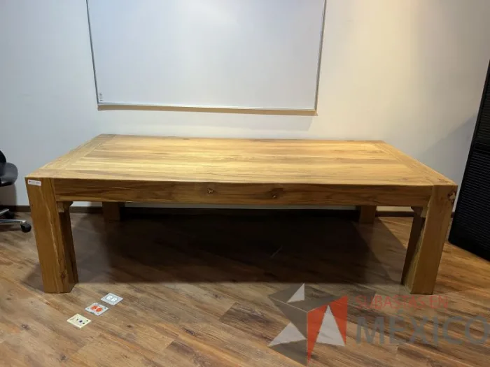 Lote 009 - Mesa de sala de juntas de madera de encino americano para 6 personas - Imagen 8