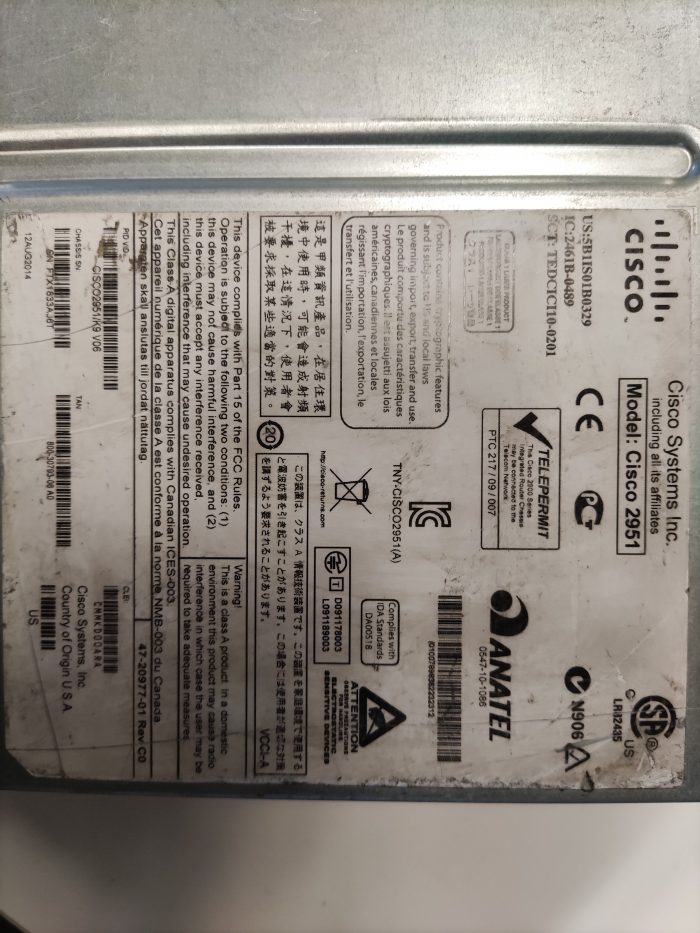 Lote 066 - Router Cisco, Modelo: 2951 - Imagen 2