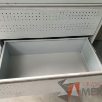 Lote 002 - 2 Gabinetes altos metálicos con 4 cajones y 2 gavetas color gris - Imagen 2