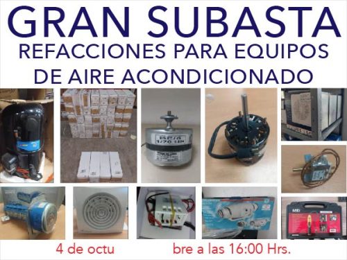 Subasta de Inventario de Refacciones para Equipos de Aire Acondicionado