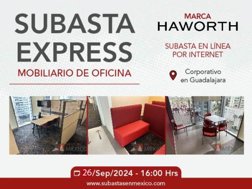 Subasta Express de Mobiliario - Corporativo en Guadalajara 19 de septiembre