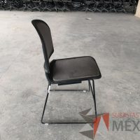 Lote 008 - Silla fija, asiento y respaldo en tela color gris - Imagen 3