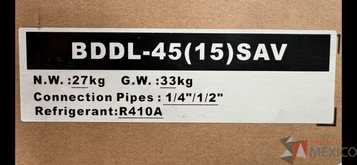 Lote 027 - 12 Equipos de aire acondicionado, Modelo BDDL-45(15)SAV - Imagen 3