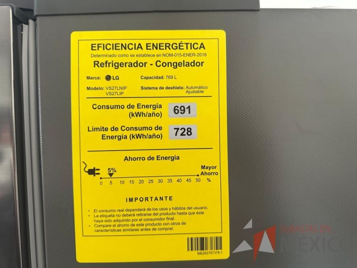 Lote 005 - Refrigerador LG, Modelo: VS27LNIP - Imagen 6