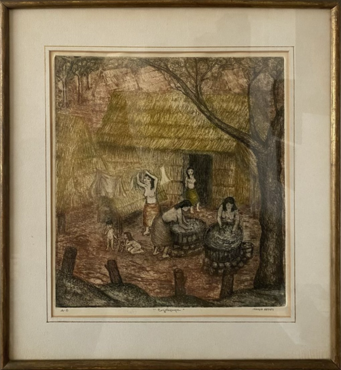 Lote 013 - Mario Reyes (Ciudad de México; 1926-Mérida, Yucatán; 2017) - Grabado calcográfico, estampación en hueco, procedimiento técnico de aguafuerte y aguatinta a color sobre papel, A-8. - Imagen 2