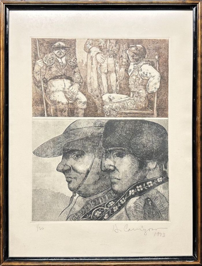 Lote 057 - Héctor Carrizosa - La espera, 1993 - Estampa calcográfica sobre papel, estampación en hueco, procedimiento de aguafuerte y aguatinta. 3/50 - Imagen 2