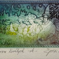 Lote 061 - Három Királyok - Három Királyok [Los Tres Reyes Magos] - Estampa calcográfica sobre papel, estampación en hueco