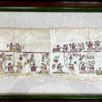 Lote 066 - Se desconoce el autor - Códice prehispánico - Reproducción sobre papel de extracto de códice prehispánico