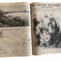 Lote 022 - Le Monde Illustré. Libro ilustrado con grabados xilográficos, estampados en relieve. - Imagen 5