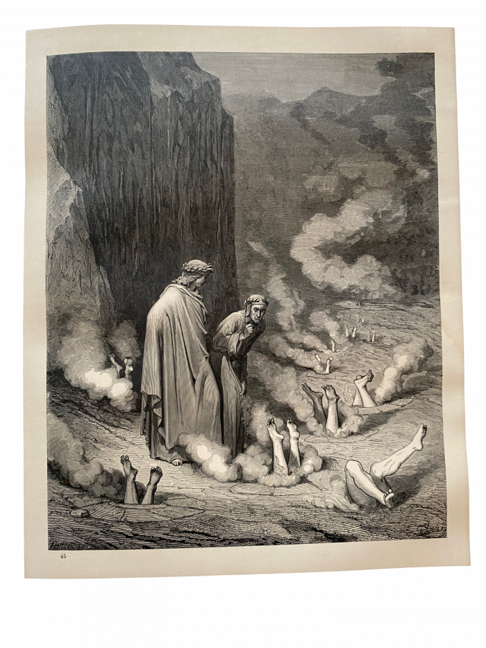 Lote 021 - L'Enfer de Dante Alighieri. Libro ilustrado con 134 grabados xilográficos, estampados en relieve, por Gustave Doré. - Imagen 4