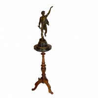 Lote 007 - Escultura de bronce fundido con base de mármol y madera realizada en París Francia. Émile Louis Picault. - Imagen 4