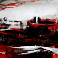 Lote 008 - Krysia González - Rojo - Acrílico sobre tela