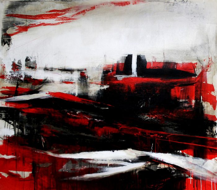 Lote 008 - Krysia González - Rojo - Acrílico sobre tela - Imagen 2