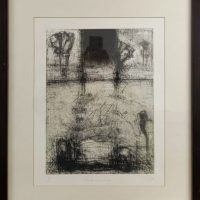 Lote 045 - Joao Armando Rodríguez Murillo - Obra negra para puente negro - Grabado calcográfico, estampación en hueco, procedimiento técnico de aguafuerte, 20/30