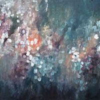 Lote 044 - Gabriela Barragán - Lluvia de pétalos, 2023 - Acrílico sobre tela