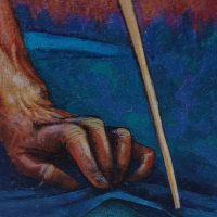 Lote 026 - Itzeel Reyes - Tres realidades, 2016 - Óleo sobre tela - Imagen 3